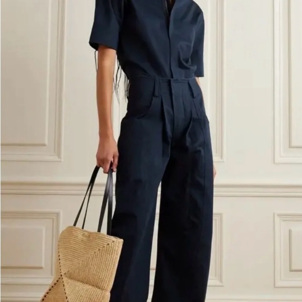 Rivet Utility Cotton Canvas Herringbone Jumpsuit - Picture 4 of 7